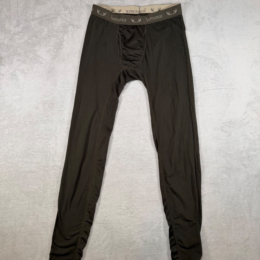 Terramar Mens‎ Black Performance Base Layer Leggings Thermal Pants Size Medium